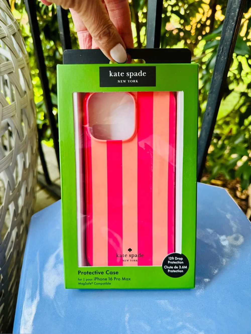 NIB♠️Kate Spade♠️iPhone 16 Pro Max Wavy MagSafe Case, 12 ft drop safe pink